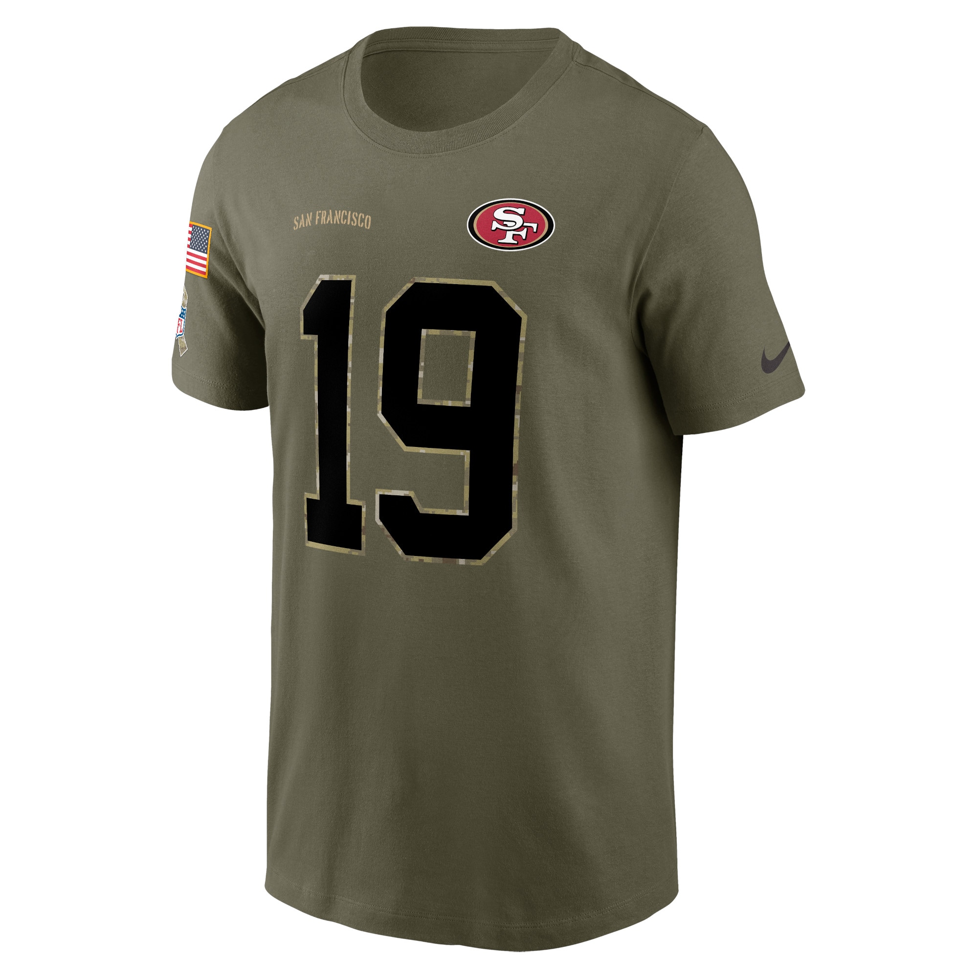 Men's San Francisco 49ers Deebo Samuel Nike Olive 2022 Salute To Service Name & Number T-Shirt