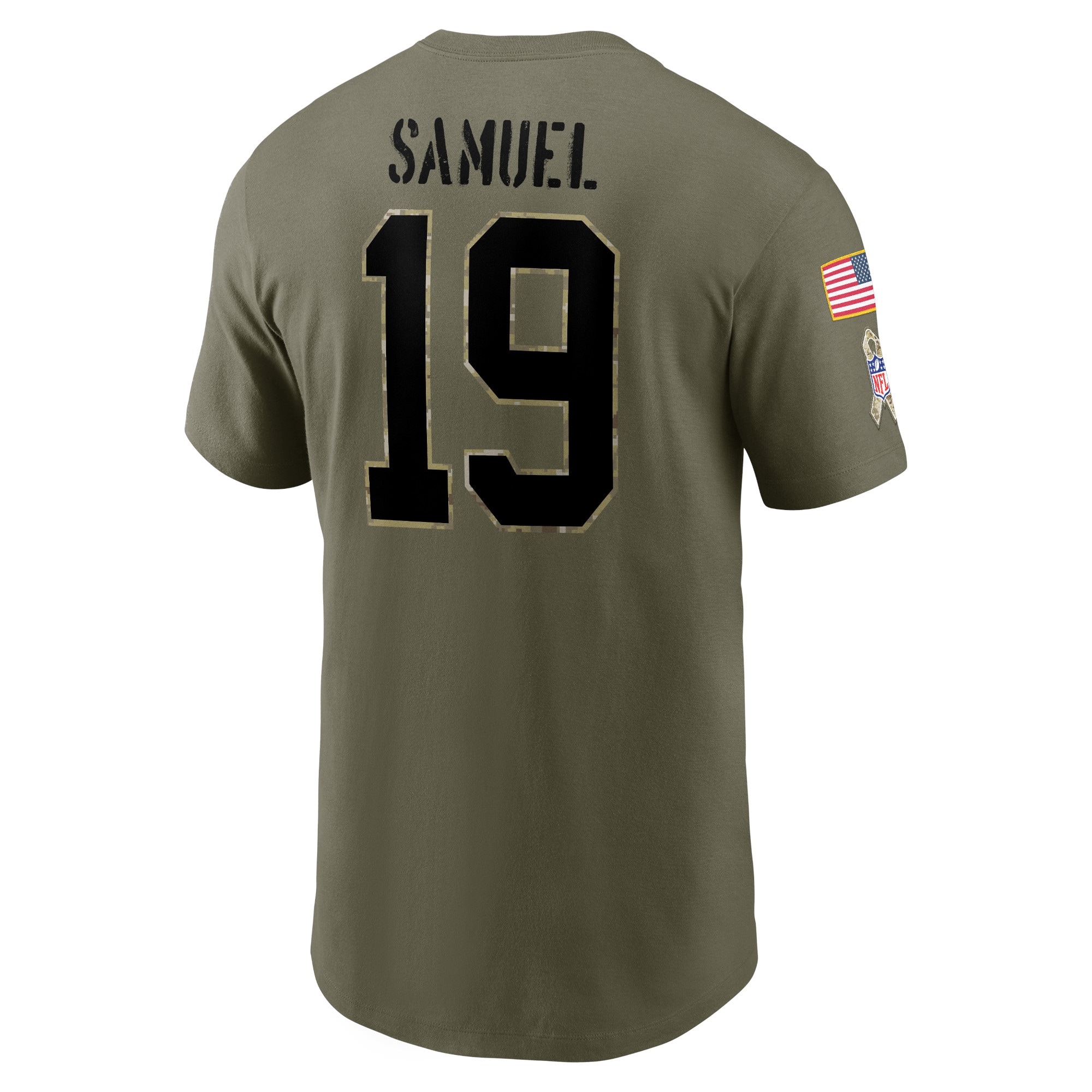 Men's San Francisco 49ers Deebo Samuel Nike Olive 2022 Salute To Service Name & Number T-Shirt