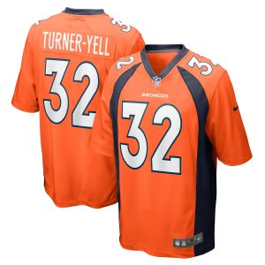 Men's Denver Broncos Delarrin Turner-Yell Nike Orange Game Player Jersey