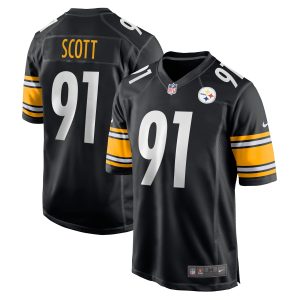 Men's Pittsburgh Steelers Delontae Scott Nike Black Game Player Jersey