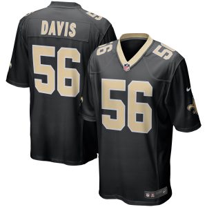 Men's New Orleans Saints Demario Davis Nike Black Game Player Jersey