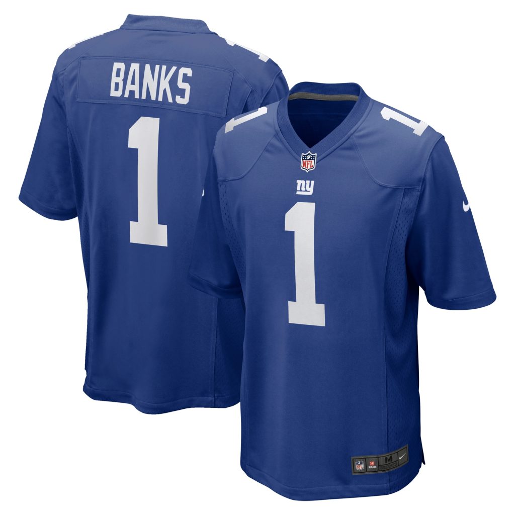 Men's New York Giants Deonte Banks Nike Royal 2023 NFL Draft First Round Pick Game Jersey