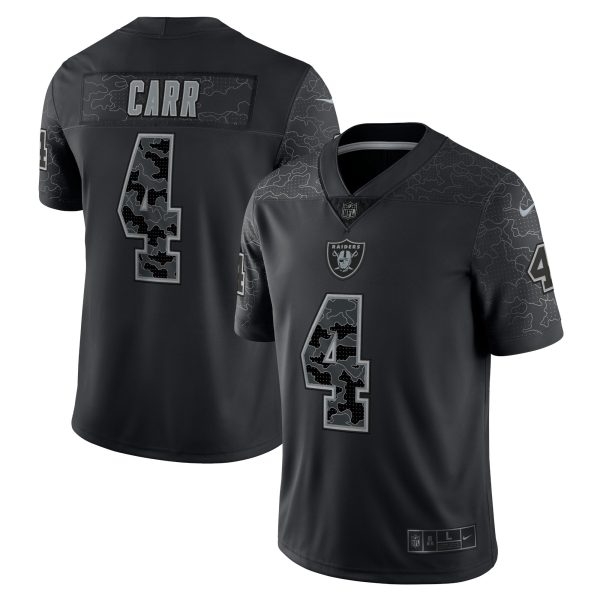 Men's Las Vegas Raiders Derek Carr Nike Black RFLCTV Limited Jersey