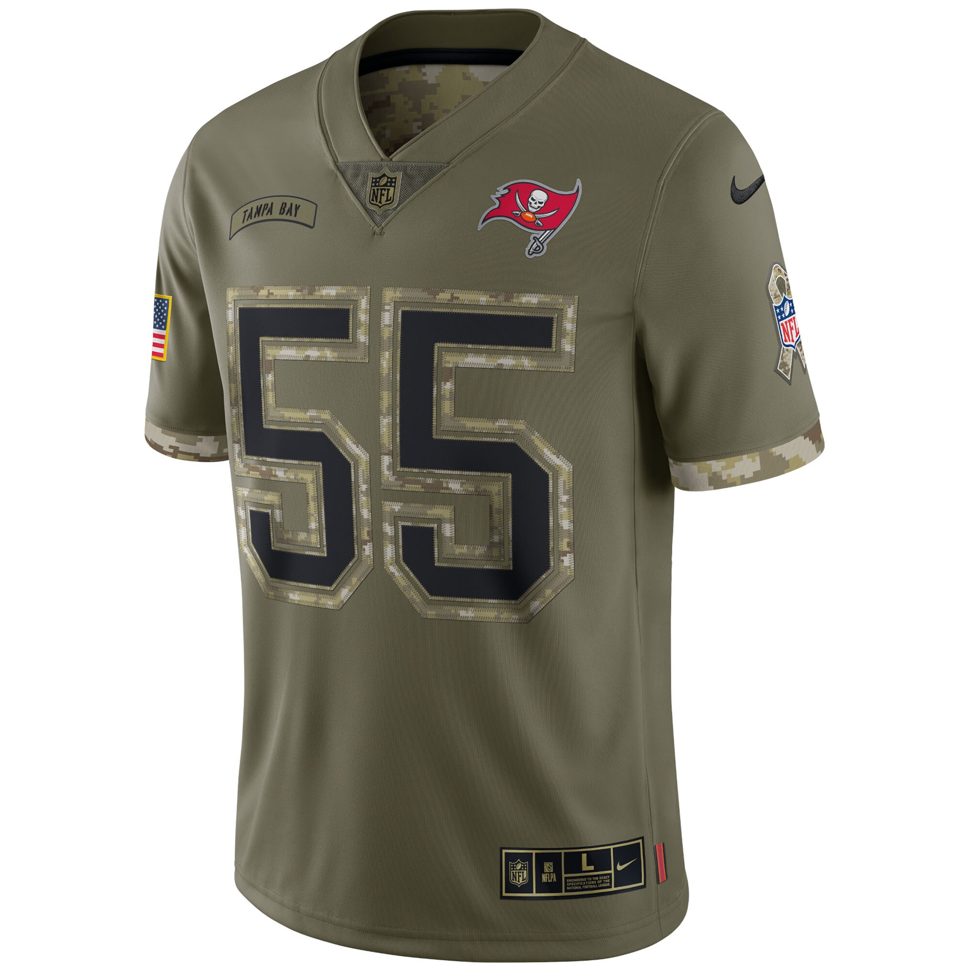 Men's Tampa Bay Buccaneers Derrick Brooks Nike Olive 2022 Salute To Service Retired Player Limited Jersey