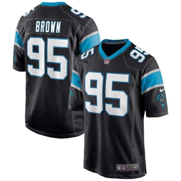 Men's Carolina Panthers Derrick Brown Nike Black Player Game Jersey