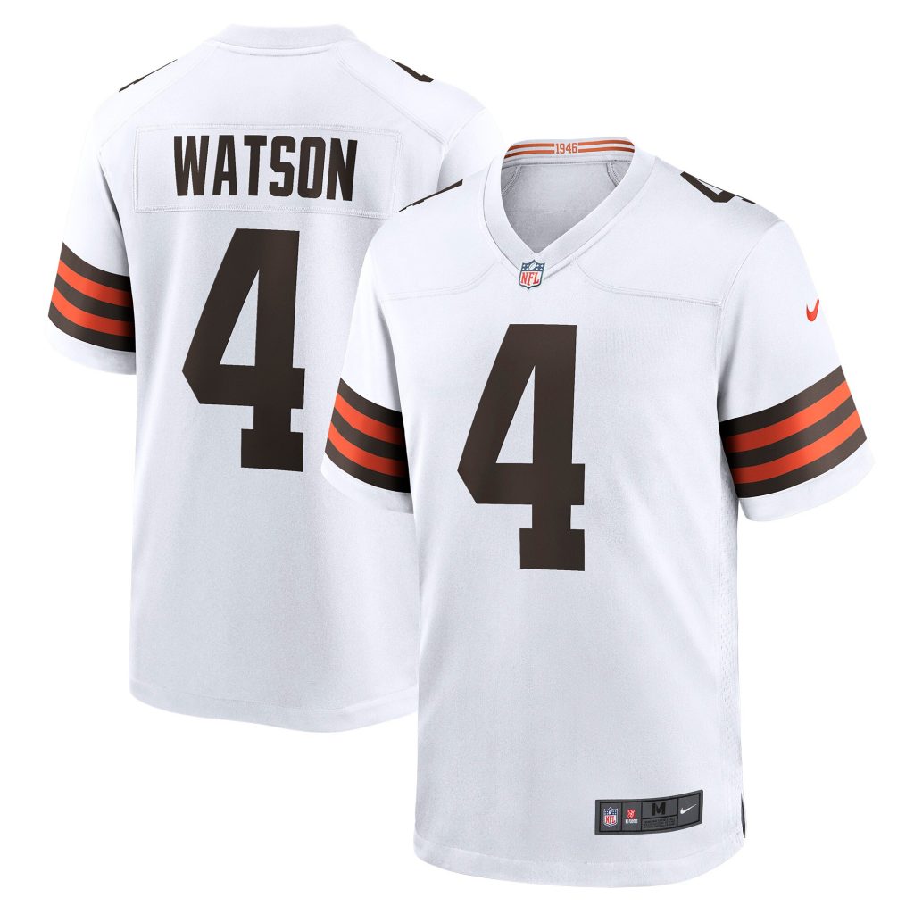 Men's Cleveland Browns Deshaun Watson Nike White Game Jersey