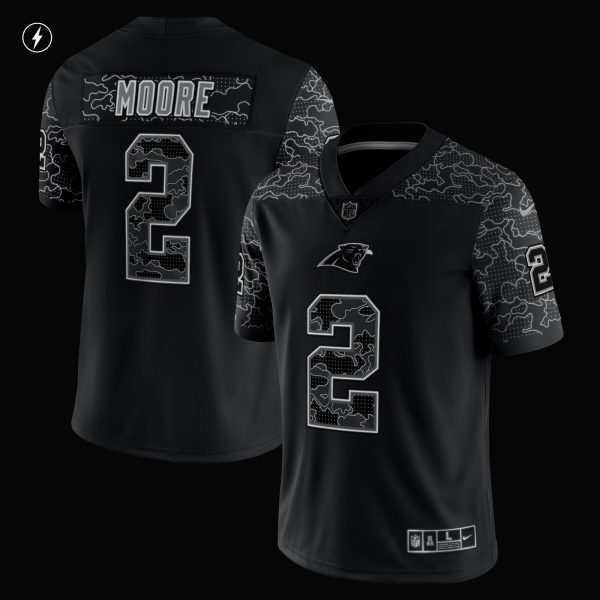 Men's Carolina Panthers D.J. Moore Nike Black RFLCTV Limited Jersey