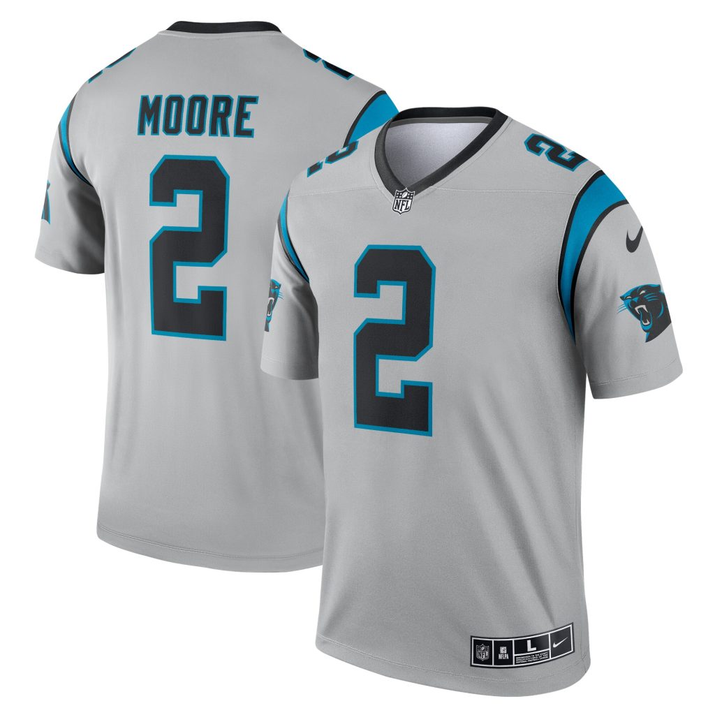 Men's Carolina Panthers D.J. Moore Nike Silver Inverted Legend Jersey