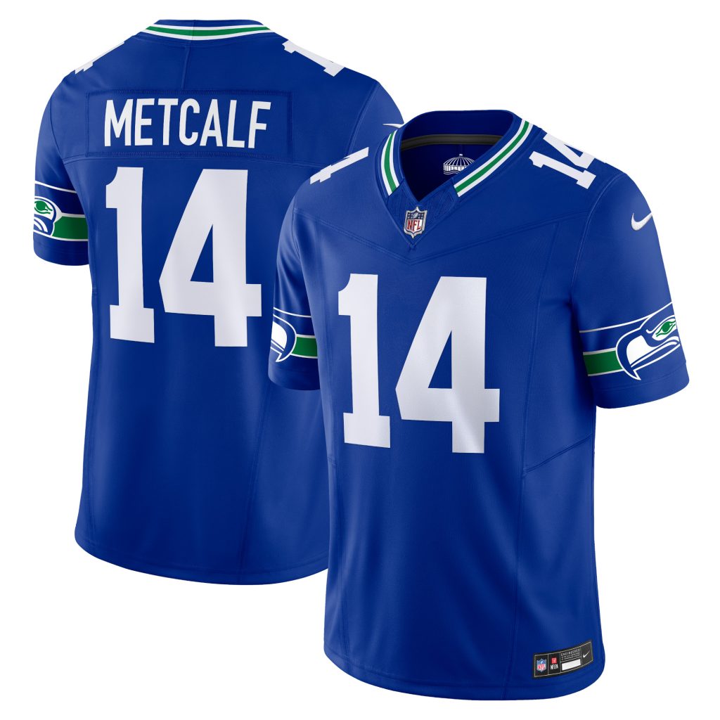 Men's Seattle Seahawks DK Metcalf Nike Royal Throwback Vapor F.U.S.E. Limited Jersey