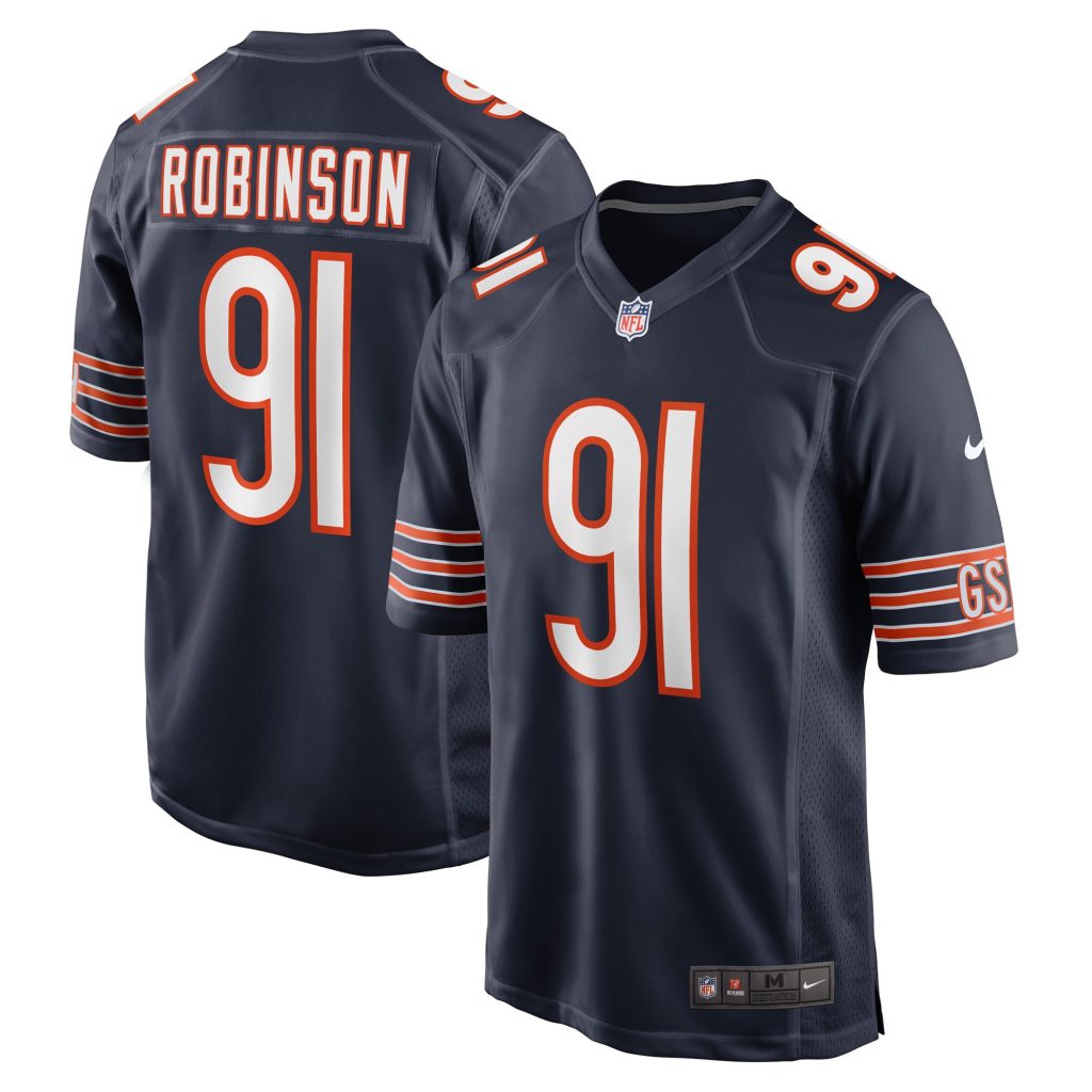 Men's Chicago Bears Dominique Robinson Nike Navy Game Player Jersey