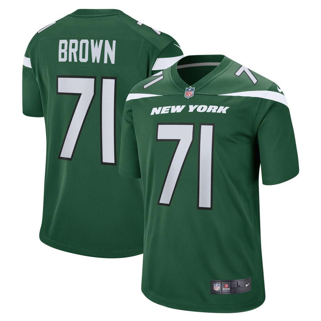 Men's New York Jets Duane Brown Nike Gotham Green Game Player Jersey