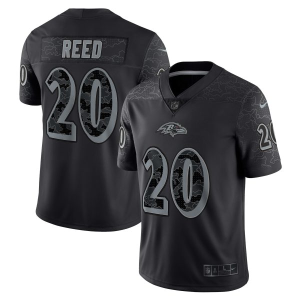 Men's Baltimore Ravens Ed Reed Nike Black Retired Player RFLCTV Limited Jersey