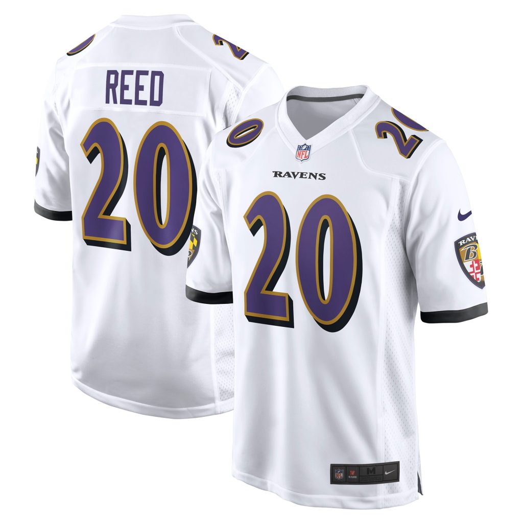 Men's Baltimore Ravens Ed Reed Nike White Retired Player Game Jersey