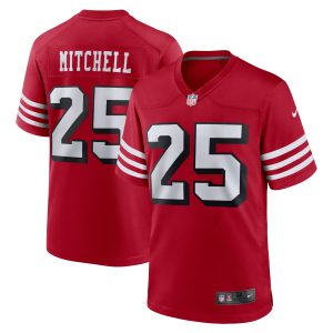 Men's San Francisco 49ers Elijah Mitchell Nike Scarlet Alternate Team Game Jersey