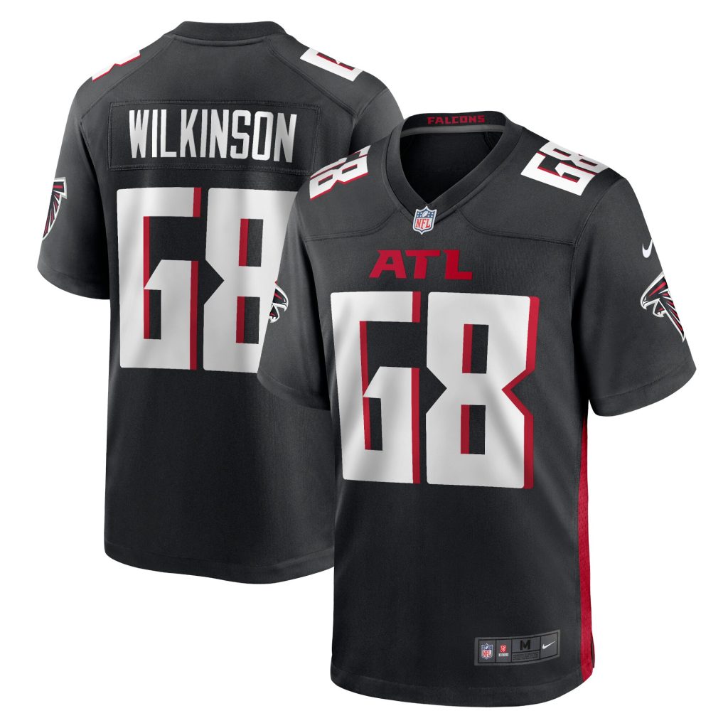 Men's Atlanta Falcons Elijah Wilkinson Nike Black Game Jersey