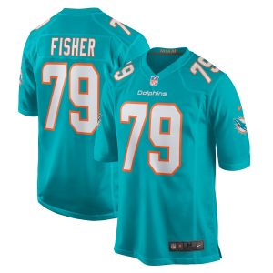 Men's Miami Dolphins Eric Fisher Nike Aqua Home Game Player Jersey