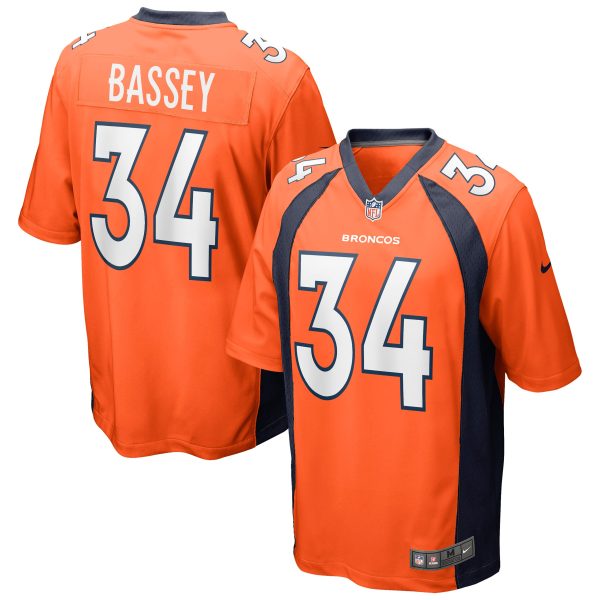 Men's Denver Broncos Essang Bassey Nike Orange Game Jersey