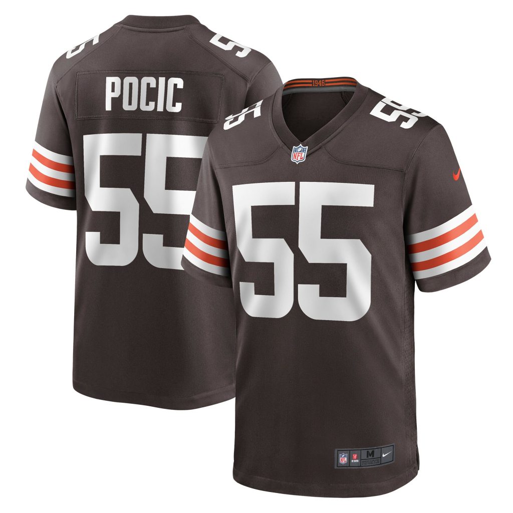 Men's Cleveland Browns Ethan Pocic Nike Brown Game Jersey