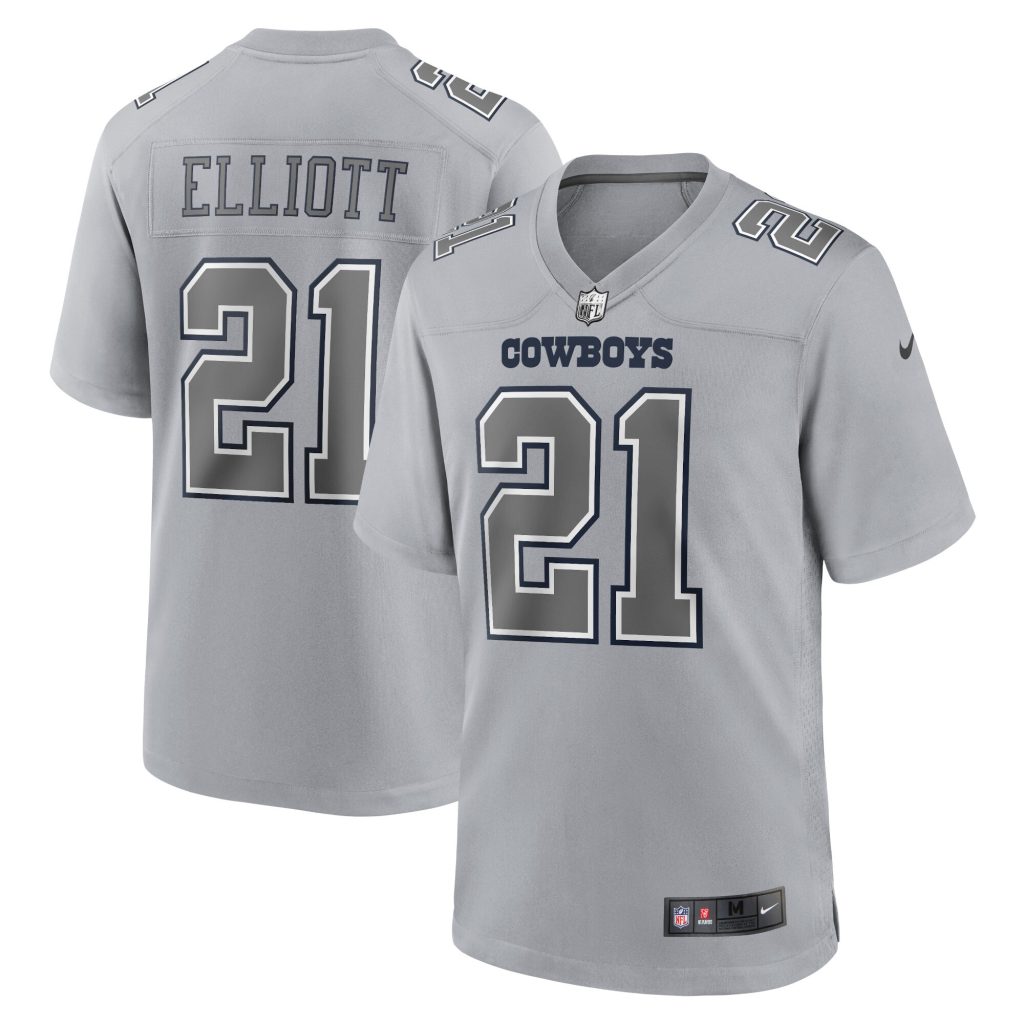 Men's Dallas Cowboys Ezekiel Elliott Nike Gray Atmosphere Fashion Game Jersey