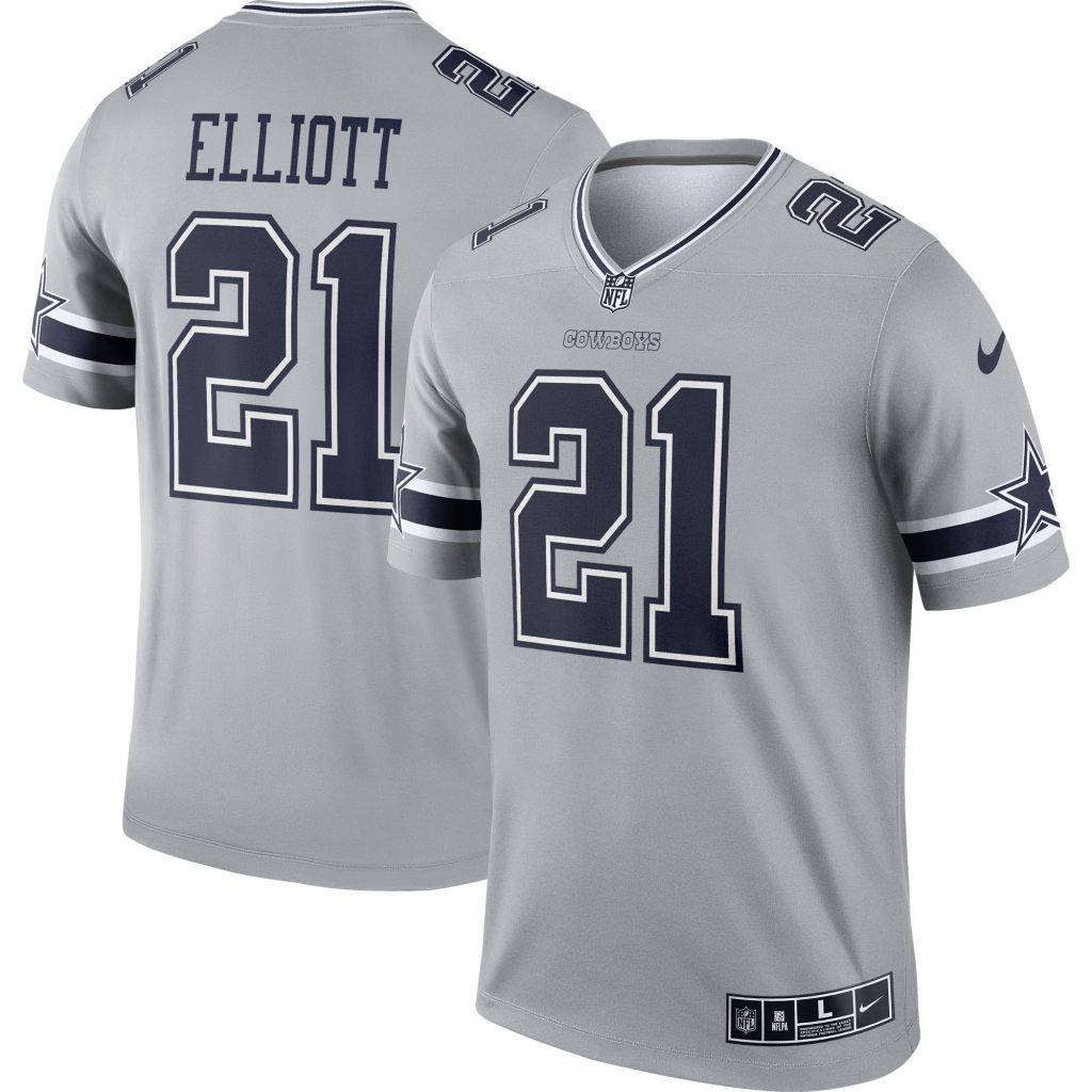 Men's Dallas Cowboys Ezekiel Elliott Nike Gray Inverted Legend Jersey