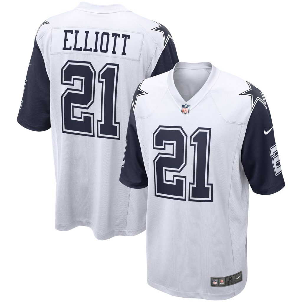 Men's Dallas Cowboys Ezekiel Elliott Nike White Alternate Game Jersey