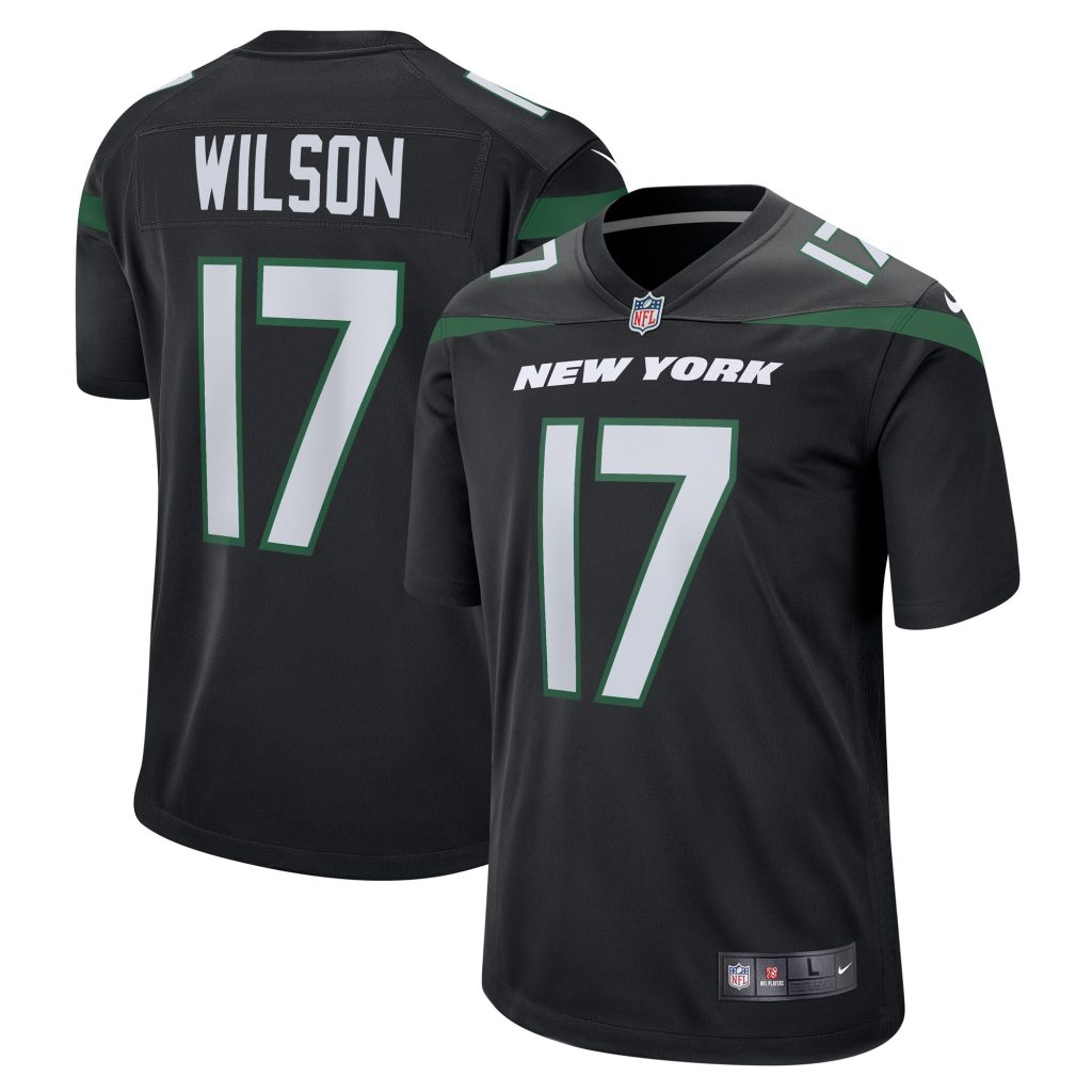 Men's New York Jets Garrett Wilson Nike Stealth Black Alternate Game Player Jersey