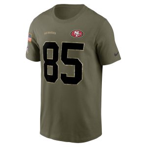 Men's San Francisco 49ers George Kittle Nike Olive 2022 Salute To Service Name & Number T-Shirt
