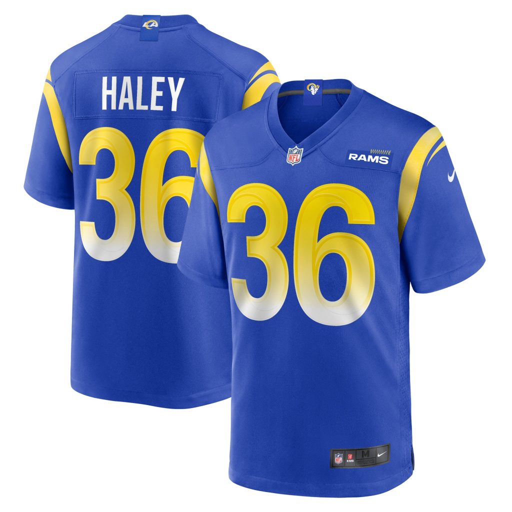 Men's Los Angeles Rams Grant Haley Nike Royal Game Player Jersey