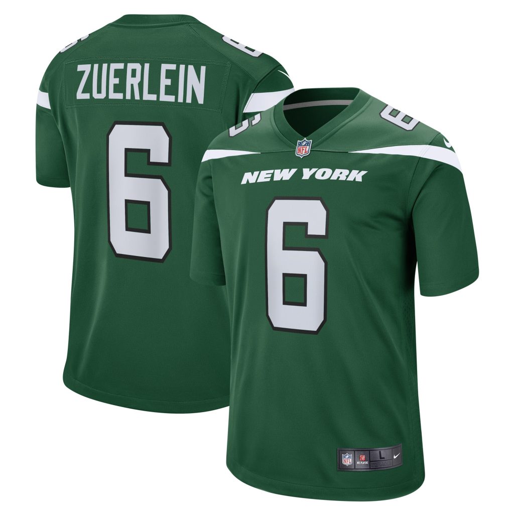 Men's New York Jets Greg Zuerlein Nike Gotham Green Game Player Jersey