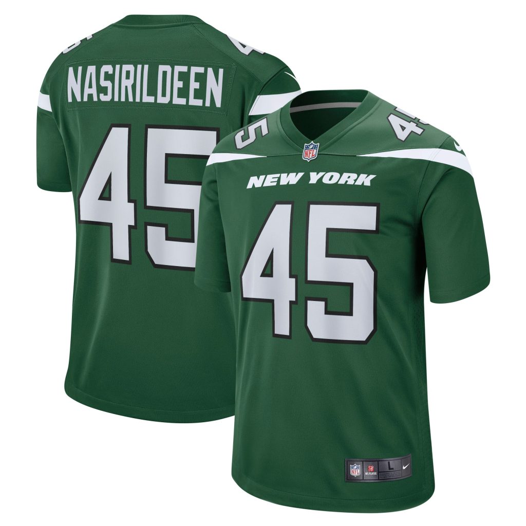 Men's New York Jets Hamsah Nasirildeen Nike Gotham Green Game Jersey