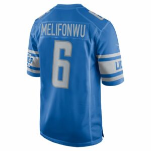 Ifeatu Melifonwu Detroit Lions Nike Team Game Jersey -  Blue