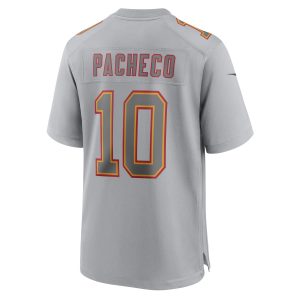 Men's Kansas City Chiefs Isiah Pacheco Nike Gray Super Bowl LVII Patch Atmosphere Fashion Game Jersey