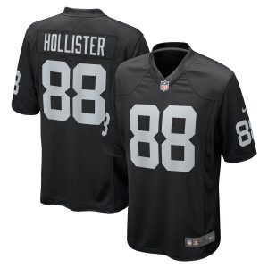 Men's Las Vegas Raiders Jacob Hollister Nike Black Game Player Jersey