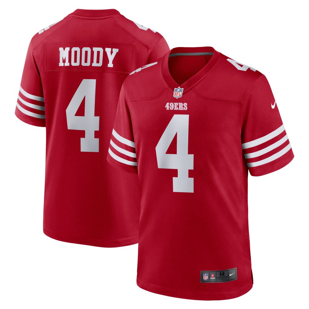 Men's San Francisco 49ers Jake Moody Nike Scarlet Team Game Jersey