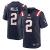 Men's New England Patriots Jalen Mills Nike Navy Game Player Jersey