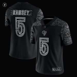 Men's Los Angeles Rams Jalen Ramsey Nike Black RFLCTV Limited Jersey