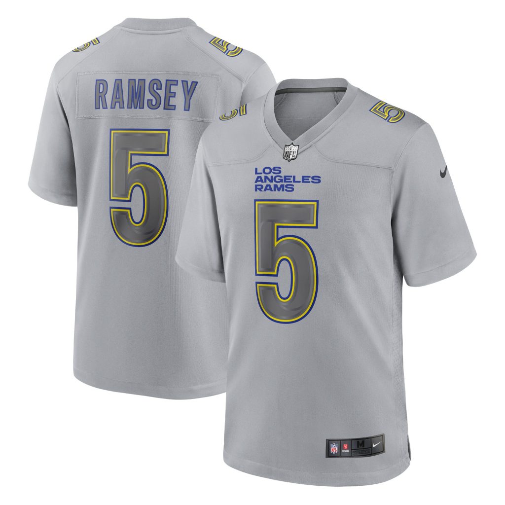 Men's Los Angeles Rams Jalen Ramsey Nike Gray Atmosphere Fashion Game Jersey
