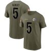 Men's Los Angeles Rams Jalen Ramsey Nike Olive 2022 Salute To Service Name & Number T-Shirt