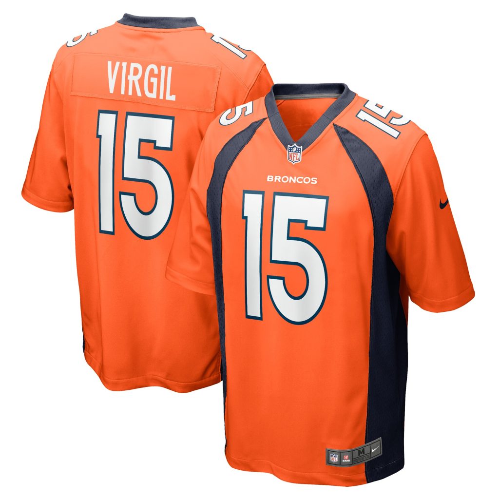 Men's Denver Broncos Jalen Virgil Nike Orange Game Player Jersey