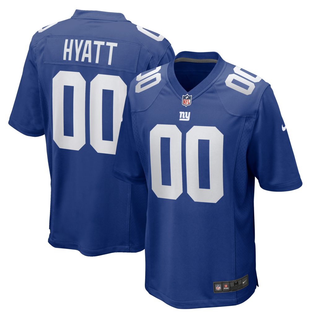 Men's New York Giants Jalin Hyatt Nike Royal 2023 NFL Draft Pick Game Jersey