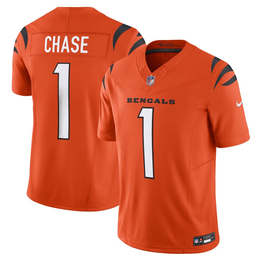 Men's Cincinnati Bengals Ja'Marr Chase Nike Orange Vapor F.U.S.E. Limited Jersey