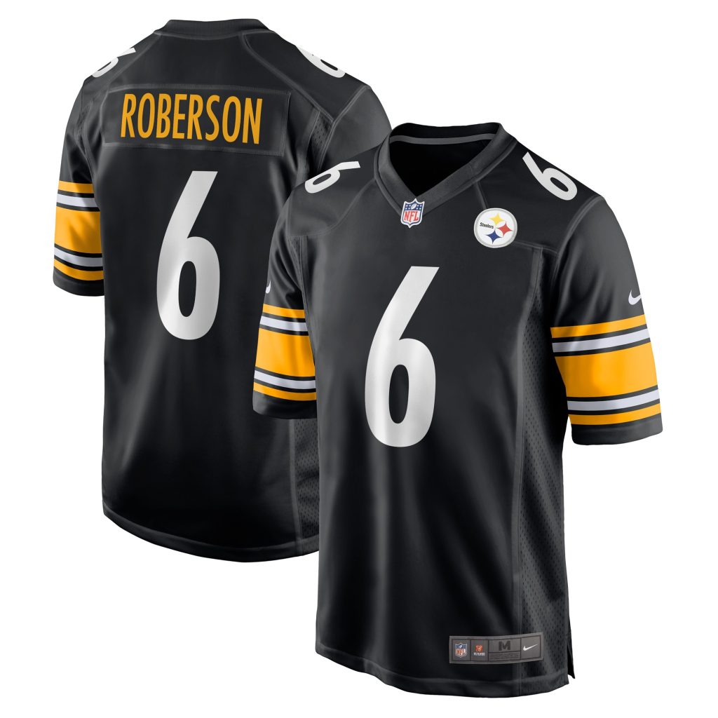 Men's Pittsburgh Steelers Jaquarii Roberson Nike Black Game Player Jersey