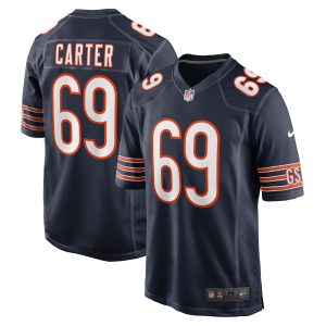 Men's Chicago Bears Ja'Tyre Carter Nike Navy Game Player Jersey