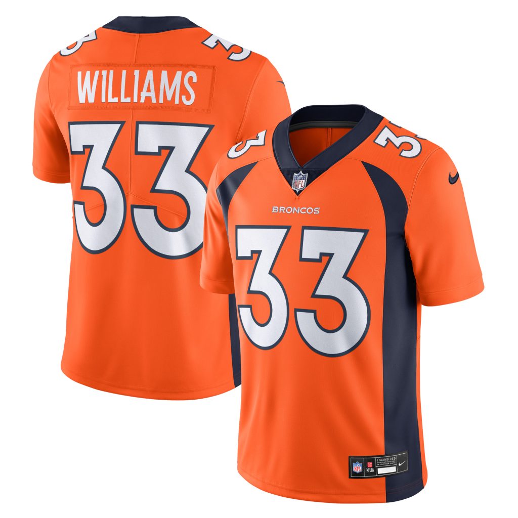 Men's Denver Broncos Javonte Williams Nike Orange  Vapor Untouchable Limited Jersey