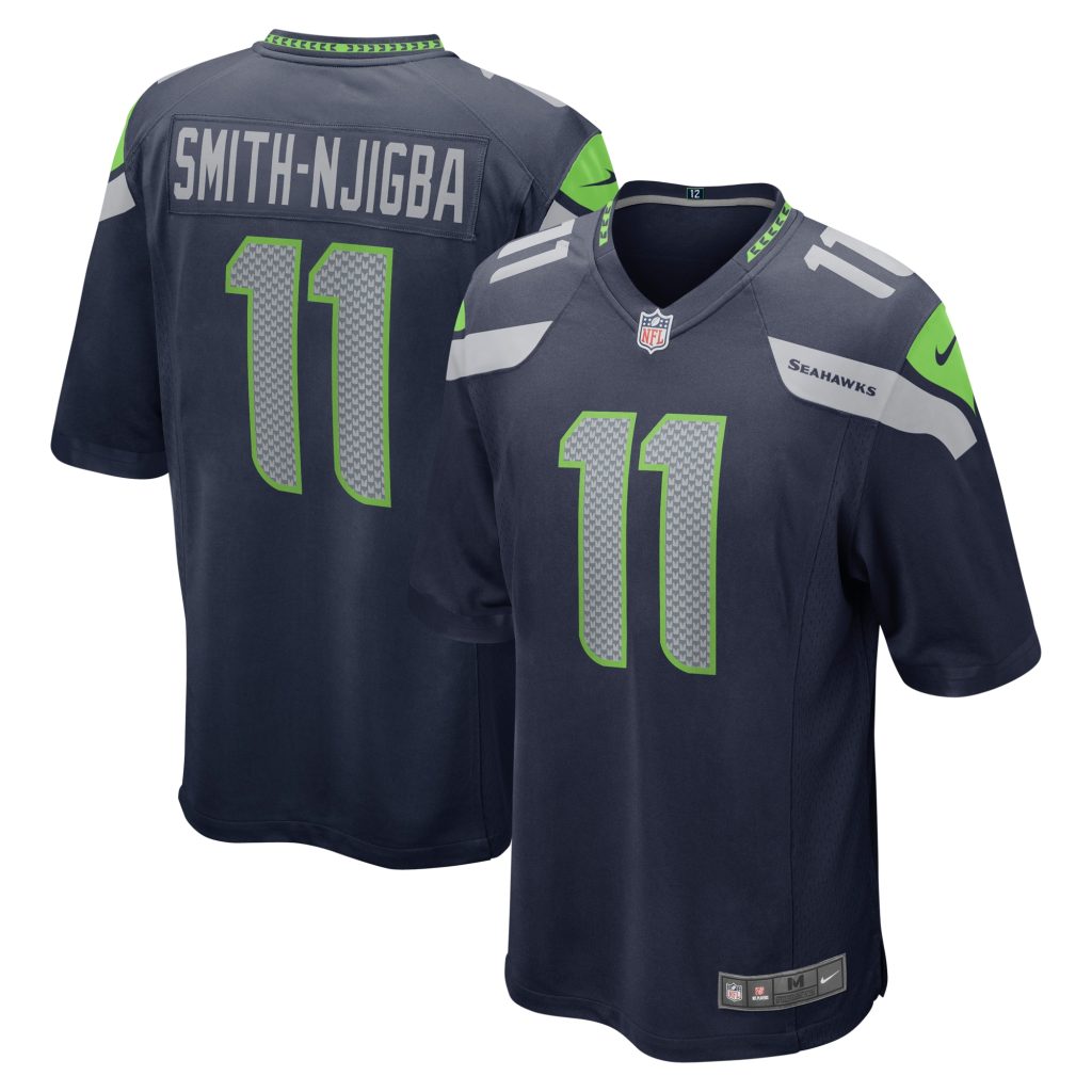 Men's Seattle Seahawks Jaxon Smith-Njigba Nike College Navy 2023 NFL Draft First Round Pick Game Jersey