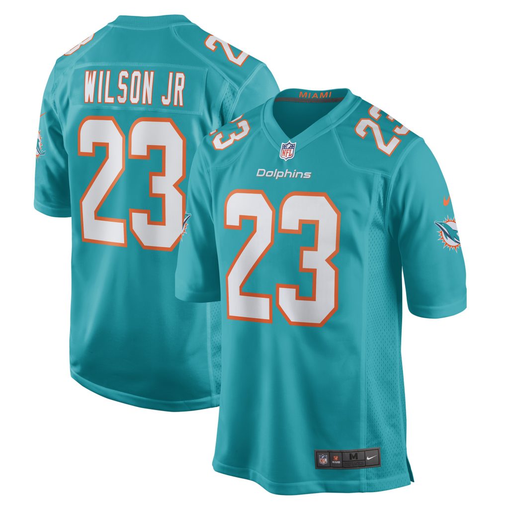 Men's Miami Dolphins Jeff Wilson Jr. Nike Aqua Game Player Jersey