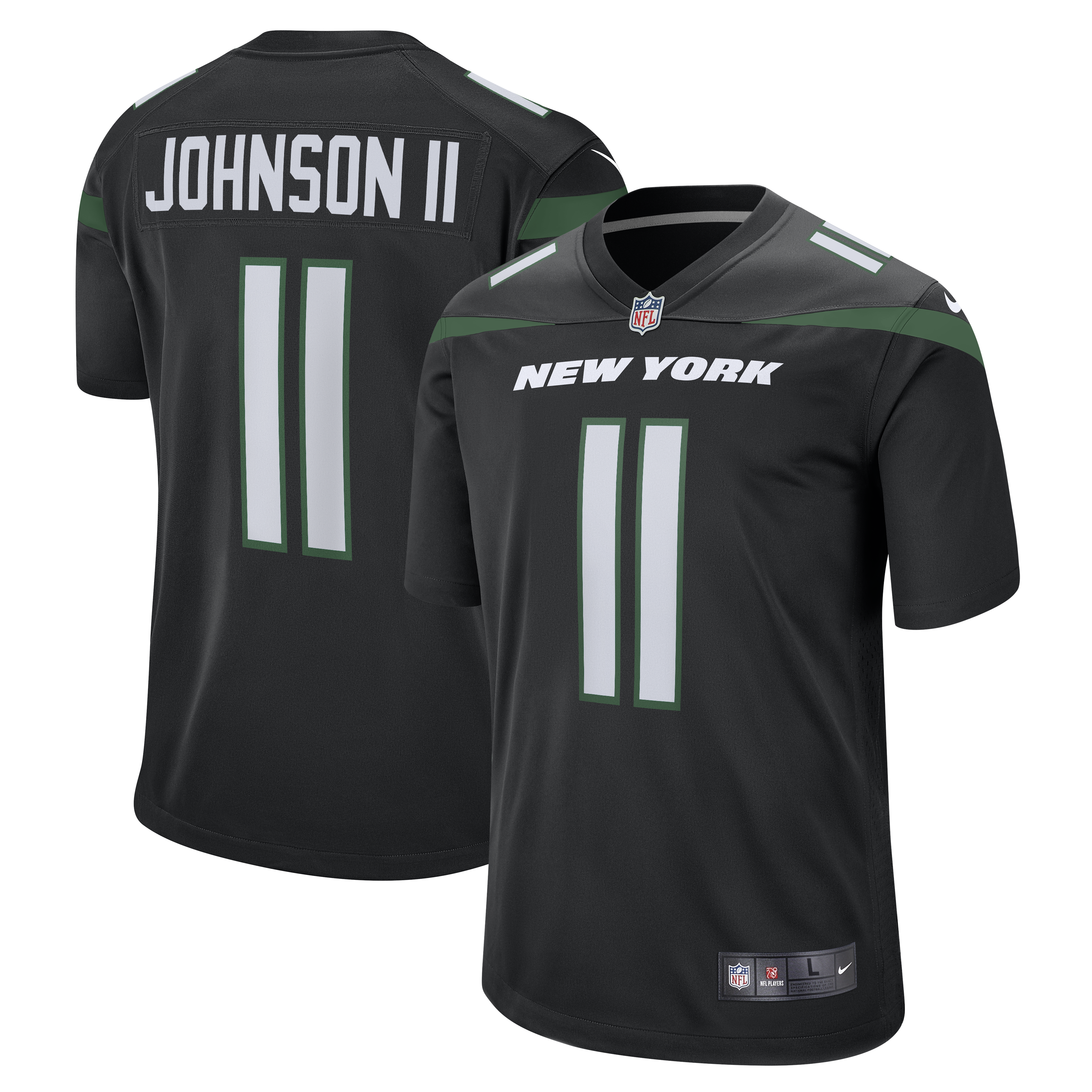 Jermaine Johnson II New York Jets Nike Alternate Game Jersey - Stealth Black