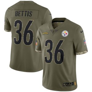 Men's Pittsburgh Steelers Jerome Bettis Nike Olive 2022 Salute To Service Retired Player Limited Jersey