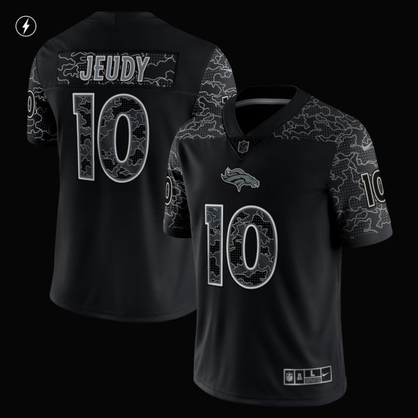 Men's Denver Broncos Jerry Jeudy Nike Black RFLCTV Limited Jersey