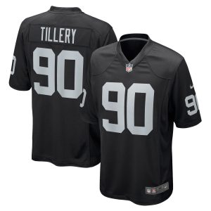 Men's Las Vegas Raiders Jerry Tillery Nike Black Game Player Jersey